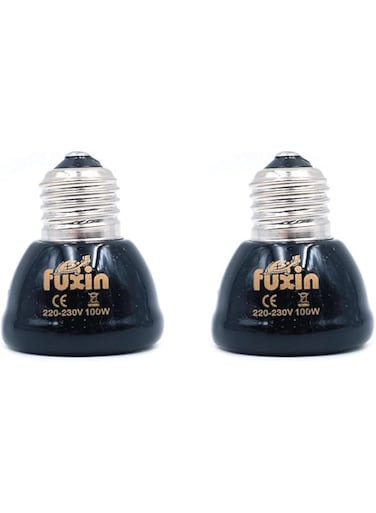 WANGCL 2pcs Reptile Heating Bulbs, Durable Infrared Heat Lamp Warming Light Bulb Black Pet Light for Reptile and Amphibian Lizard Tortoise Spider Snake Chameleon 220-230V(100W)