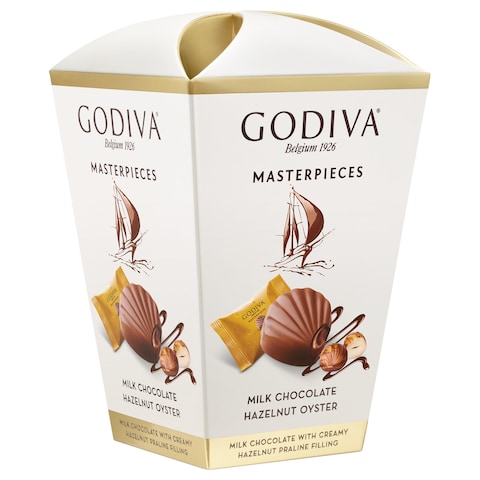 Godiva Masterpieces Hazelnut Oyster Milk Chocolate, 118g