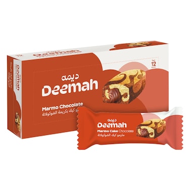 Deemah Marmo Cake with Chocolate Cream, 40g Pack of 12