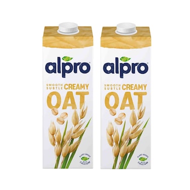 Alpro Oat Drink, 100% Plant-Based, Lactose &amp; Dairy Free  1L Pack of 2