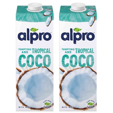 Alpro Coconut Drink, 100% Plant-Based Lactose &amp;amp; Dairy Free  1L Pack of 2