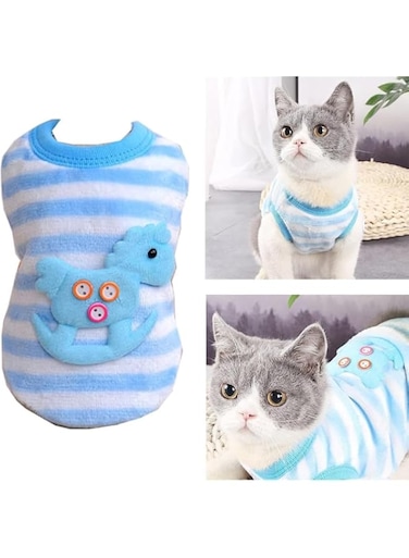 Soft flannel Vest for Small or Pets and Animals Rabbits Kitten Guinea Pigs Hamsters Squirrels Puppies (Blue, XXS)