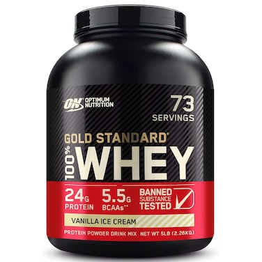 Optimum Nutrition Gold Standard 100% Whey Protein Powder Vanilla Ice Cream, 2.26kg