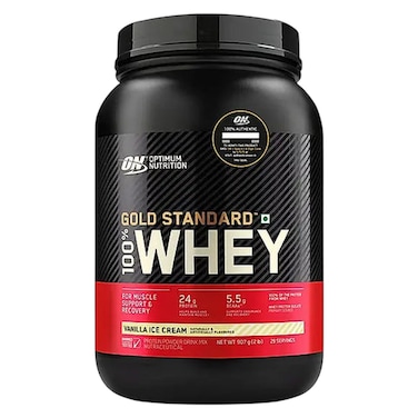 Optimum Nutrition Gold Standard Whey Protein, Vanilla Ice Cream, 907g