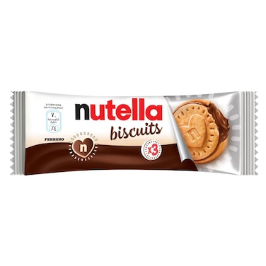 Nutella Biscuits Crunchy Chocolate Hazelnut Spread Filled Biscuit, Pack of 3 Biscuits, 41.4g