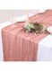 Cheesecloth Table Runner - 90*300cm Boho Gauze Cheese Cloth Table Runner Long Romantic Sheer Table Runner for Holiday Wedding Bridal Birthday Party Table Decoration (Pink)