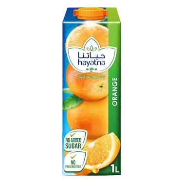 Hayatna Pure Orange Juice Free from preservatives No added sugar 1L
