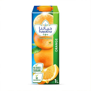 Hayatna Pure Orange Juice Free From Preservatives No Added Sugar, 1L