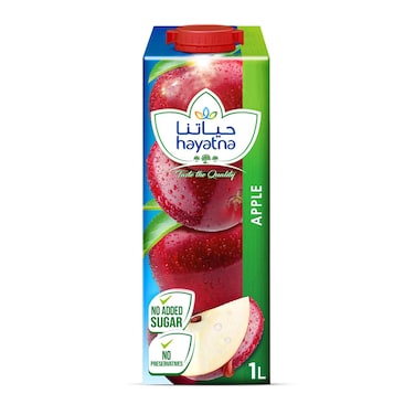 Hayatna Pure Apple Juice Free From Preservatives No Added Sugar, 1L