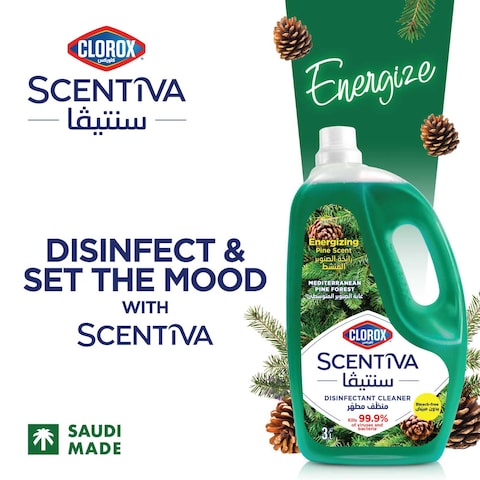 Clorox Scentiva Disinfectant Floor Cleaner, Mediterranean Pine Forest, 3L