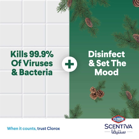 Clorox Scentiva Disinfectant Floor Cleaner, Mediterranean Pine Forest, 3L