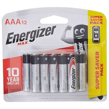 Energizer Max AAA Alkaline Battery Multicolour Super Saver 12