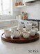 Ceramic Cava Cup Set of 12 Cups x 85ml each, Coffee Set Tea Set