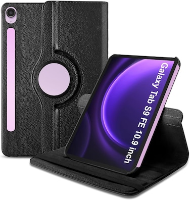 Muzz Rotating Case for Samsung Galaxy Tab S9 FE 5G 10.9 Inch/S9 11 Inch 2023, 360 Degree Stand Cover, Auto Sleep/Wake (Black)