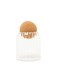 Ribbed Small Glass Storage Jar