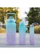 3 Pack Sports Water Bottle With Straw - 2L+900ml+500ml Measured Plastic Drinking BPA Free Non-Toxic Sports Drinks Time Markings Motivational Fitness (Green)