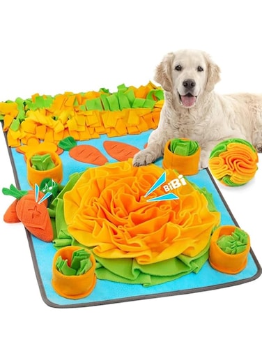 QXRSOP Pet Snuffle Mat for Dogs Puzzle Toy, Puzzle Toys Pet Foraging Mat and Interactive Toys for Nose-Work Feeding Encourages Natural Foraging Skills