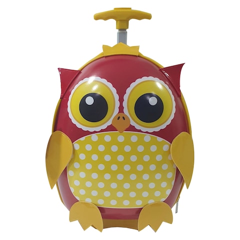 Squashable Black Owl Patterned Flash LED Light Kids Trolley