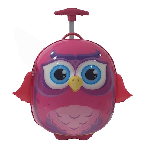 Squashable Black Owl Patterned Flash LED Light Kids Trolley