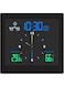 NALACAL Digital Shower Clock with with Temperature and Humidity Display, Suction Waterproof Wall Clock Bathroom Clock Kitchen Timer for Bedroom Office School Travel Kitchen (Black)
