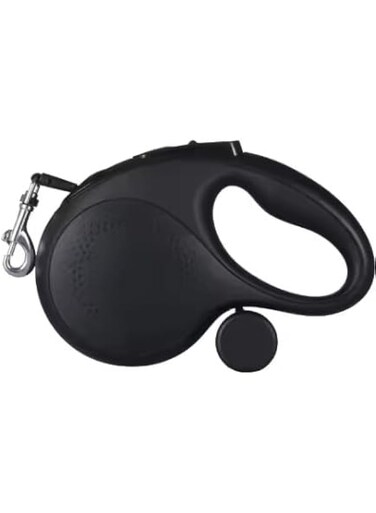 Fashionable Holding Rope For Small Dog or Cat Automatic Retractable Heavy Duty Pet Walking Leash With One-Button Lock. (Black, 5 Meters)