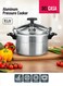 9 Liter Aluminum Pressure Cooker Equipped With Multi Safety Device And Unique Pressure Indicator Durable Aluminum Alloy Construction With Firm Handles Silver