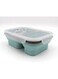 Collapsible Silicone Bento Lunch Box Container Food Storage with Lid Spoon Saving Space Lightweight Dishwasher Safe Mint Green