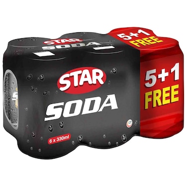 Star Soda Soft Drink Can, 330ml, Pack of 6