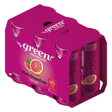 Green Grapefruit Mocktails, 330ml Pack of 6