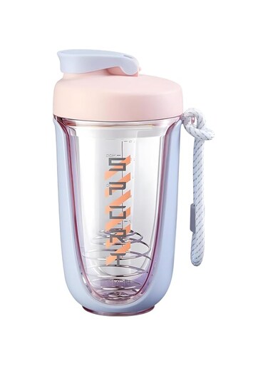X spring Protein Shaker Bottle, 590ml Portable Blender Bottle with Blender Ball, Leak Proof Bpa Free Protein Shaker Mixer, Easy to Clean Blender Bottle Shaker for Fitness, Daily Drinking