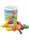 Wooden Kitchen Toys Cutting Fruits Vegetables Colorful Pretend Play Baby Puzzle Toys Children Early Educational Magic Stickers