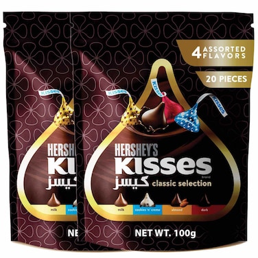 Hershey's Kisses Classic Selection Assorted Chocolate, 100g Pack of 2