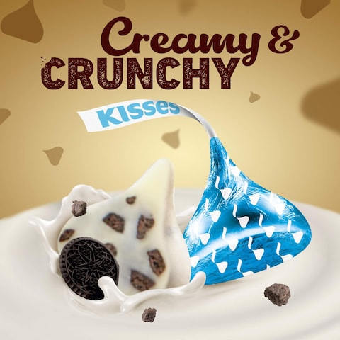 Hershey&#39;s Kisses Cookies N Creme White Chocolate Coating with Cookie Bits, 100g