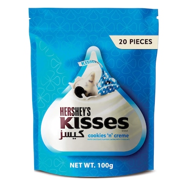 Hershey's Kisses Cookies N Creme White Chocolate Coating with Cookie Bits, 100g