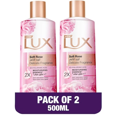 Lux Delicate Fragrance  Body Wash  Soft Rose 500ml Pack of 2