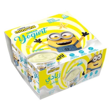 Minions Vanilla Flavoured Greek Yogurt, 100g Pack of 4