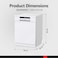Daewoo Freestanding Dishwasher, 14 Place Settings, 6 Programs, Inverter Motor, Child Lock, Quiet Operation, DDW-Z1411W, White, 1Y Warranty