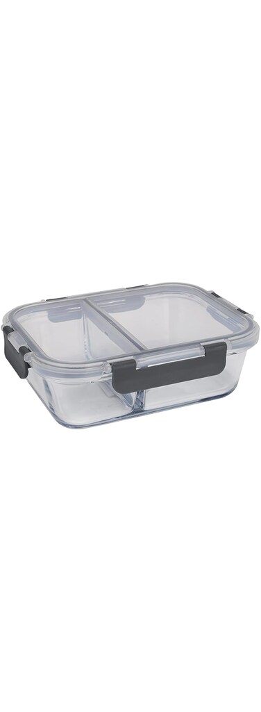 Royalford Food Storage Container RF9215 950ml Transparent Glass Food Container Reusable, Airtight Storage Box with Snap Locking Lid