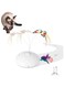 BINTEREST Cat Toys, 3-in-1 Rechargeable Interactive Automatic Kitten Toy, Fluttering Butterfly, Moving Wheels, Natural Feather and Sparkling Lights, Indoor Exercise Cat Kicker Toys (White)