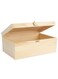 Unfinished Wooden Box With Lid, 17 * 13 * 7.9cm Unfinished Wooden Box With Hinged Lid, All-Purpose Wooden Storage Box, Wooden Chest Memory Box for Women Girls Kids for Jewelry Peals Card
