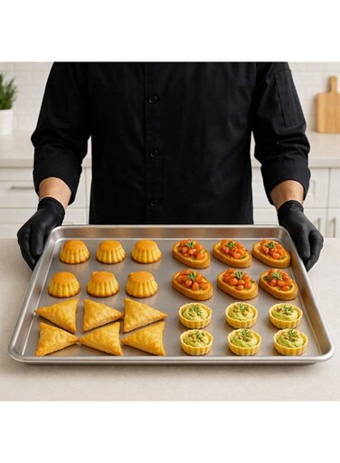 Rectangular Aluminum Oven Tray Silver 60x40cm