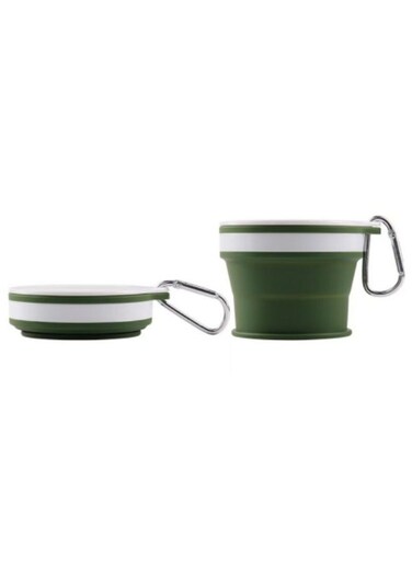 Grade Silicone Folding Cup Outdoor Business Trip Portable Mouthwash Cup Water Cup Green