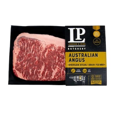 Australian Angus Striploin Steak Grain Fed MB3+
