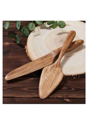 Wedding Cake Knife and Server Set Wooden Cake Cutting Set for Wedding, Rustic Cake Cutter Pie Server Gift for Bridal Shower Anniversary Birthday 2 PC