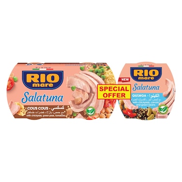 Rio Mare Salatuna Couscous, 160g Pack of 2 with Salatuna Quinoa, 160g