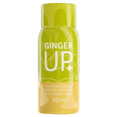 Aroma Ginger Up+ Cold-Pressed Raw Ginger and Lemon Juice with Flower Honey Immune Booster Shot, 50ml