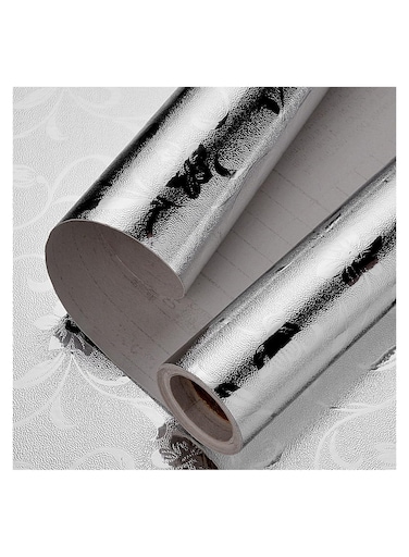 Peel and Stick Kitchen Backsplash Wallpaper, Waterproof Oil-Proof Wall Sticker for Stove, Aluminum Foil Contact Paper, 15.7x196.8in (0.4x5m) - Easy to Apply Kitchen Decor.