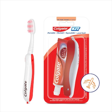 Colgate Travel Kit With Optic White Toothpaste 20ml + Foldable Soft Toothbrush 1 PCS
