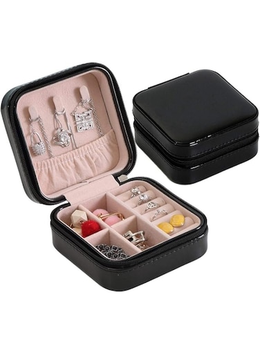 Mini Jewelry Storage Box Portable Home Travel Earrings Necklace Storage Case for Women Ring Organizer PU Leather Display Case