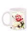 Rose Printed Coffee Mug White/Beige/Pink 11ounce